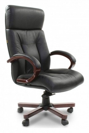 Кресло для руководителя Chairman 421 черный/орех темный, черный в Качканаре - kachkanar.ok-mebel.com | фото