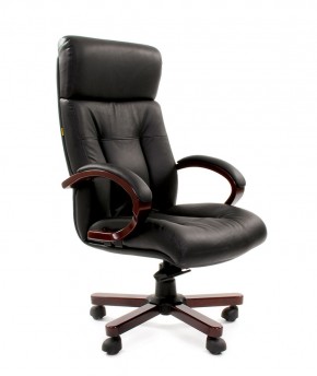 Кресло для руководителя CHAIRMAN  421 (Натуральная кожа) Черное в Качканаре - kachkanar.ok-mebel.com | фото