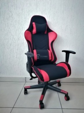 Кресло геймерское Barneo K-50 (черная сетка красные вставки) в Качканаре - kachkanar.ok-mebel.com | фото