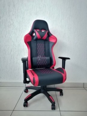 Кресло геймерское Barneo K-53 (черная экокожа красные вставки) в Качканаре - kachkanar.ok-mebel.com | фото 1