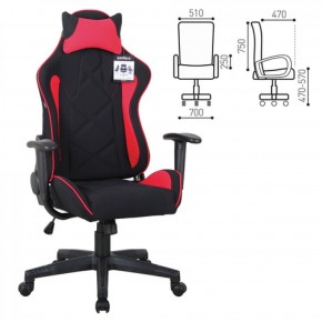 Кресло компьютерное BRABIX GT Racer GM-101 + подушка (ткань) черное/красное (531820) в Качканаре - kachkanar.ok-mebel.com | фото 2
