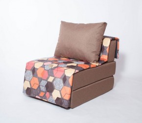 Кресло-кровать бескаркасное Харви (коричневый-геометрия браун) в Качканаре - kachkanar.ok-mebel.com | фото 1
