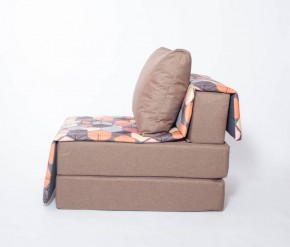 Кресло-кровать бескаркасное Харви (коричневый-геометрия браун) в Качканаре - kachkanar.ok-mebel.com | фото 2