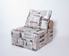 Кресло-кровать-пуф бескаркасное Прайм (Газета) в Качканаре - kachkanar.ok-mebel.com | фото
