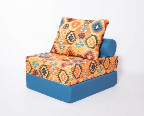 Кресло-кровать-пуф бескаркасное Прайм (мехико желтый-морская волна) в Качканаре - kachkanar.ok-mebel.com | фото 1