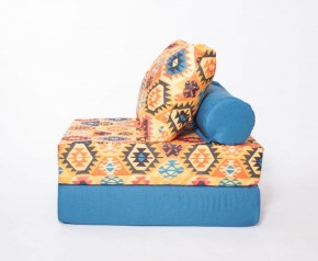 Кресло-кровать-пуф бескаркасное Прайм (мехико желтый-морская волна) в Качканаре - kachkanar.ok-mebel.com | фото 2