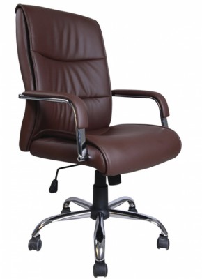 Кресло офисное BRABIX "Space EX-508" (экокожа, хром, коричневое) 531164 в Качканаре - kachkanar.ok-mebel.com | фото