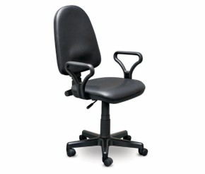 Кресло офисное Престиж+ (черный кожзам PV-1) г/п 140/ПВМ/ гольф в Качканаре - kachkanar.ok-mebel.com | фото
