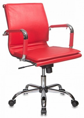 Кресло руководителя Бюрократ CH-993-LOW/RED красный в Качканаре - kachkanar.ok-mebel.com | фото