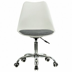 Кресло стул BRABIX "Eames MG-310 CH", хром, пластик белый, ткань серая, 532924 в Качканаре - kachkanar.ok-mebel.com | фото