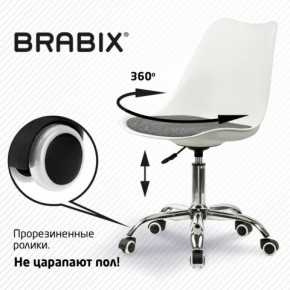 Кресло стул BRABIX "Eames MG-310 CH", хром, пластик белый, ткань серая, 532924 в Качканаре - kachkanar.ok-mebel.com | фото 7