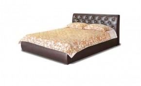 Кровать 1600 Флоренция в к/з "Классик 307 коричневый" (серия Норма) + основание + опоры в Качканаре - kachkanar.ok-mebel.com | фото