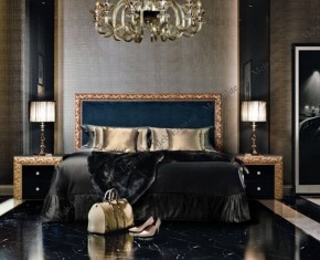 Кровать 2-х спальная (1,6 м) Тиффани Premium черная/золото с мягким элементом (Антрацит) с подъемным механизмомарт (ТФКР-3[3](П) в Качканаре - kachkanar.ok-mebel.com | фото 2