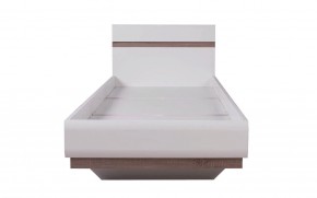 Кровать 90/TYP 90, LINATE ,цвет белый/сонома трюфель в Качканаре - kachkanar.ok-mebel.com | фото 3
