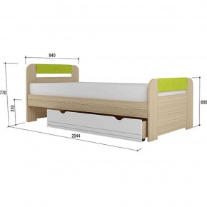 Кровать 900 + Подлокотники Стиль № 900.3 NEW (туя светлая/лайм) в Качканаре - kachkanar.ok-mebel.com | фото 2