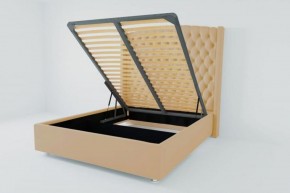 Кровать Берлин ЛЮКС с ПМ 1800 (экокожа бежевая) в Качканаре - kachkanar.ok-mebel.com | фото 2