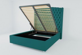 Кровать Берлин ЛЮКС с ПМ 800 (велюр бирюзовый) в Качканаре - kachkanar.ok-mebel.com | фото