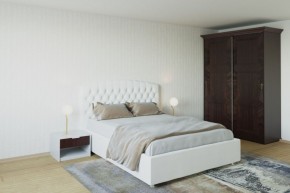 Кровать Берлин с ПМ 1200 (экокожа белая) в Качканаре - kachkanar.ok-mebel.com | фото 2