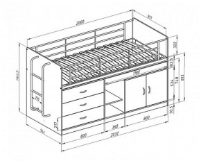 Кровать-чердак "Дюймовочка-6" Белый в Качканаре - kachkanar.ok-mebel.com | фото 2