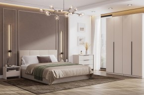 Кровать двойная №4 с основанием (Бежевый) в Качканаре - kachkanar.ok-mebel.com | фото 3