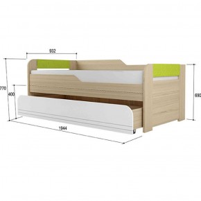 Кровать двухуровневая + подлокотники Стиль № 900.1 NEW (туя светлая/лайм) в Качканаре - kachkanar.ok-mebel.com | фото 2