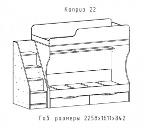 КАПРИЗ-22 Кровать двухъярусная 800 настил ЛДСП в Качканаре - kachkanar.ok-mebel.com | фото 2