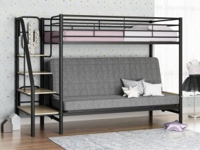 Кровать двухъярусная с диваном "Мадлен-3" (Черный/Серый) в Качканаре - kachkanar.ok-mebel.com | фото 1