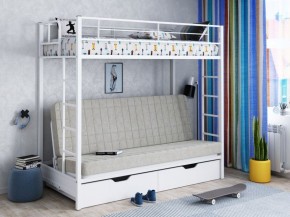 Кровать двухъярусная с диваном "Мадлен-ЯЯ" с ящиками в Качканаре - kachkanar.ok-mebel.com | фото