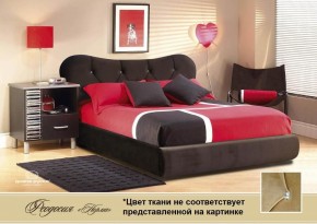 Кровать Феодосия 1600 со стразами в к/з "Классик 307 коричневый" (серия Норма) +основание +ПМ в Качканаре - kachkanar.ok-mebel.com | фото