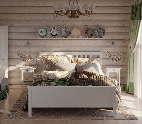 Кровать Кантри двухспальная 180х200, массив сосны, цвет белый в Качканаре - kachkanar.ok-mebel.com | фото 4