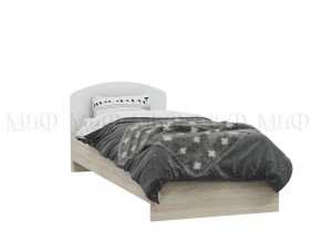 МАРТИНА Кровать 800 с настилом ЛДСП (Белый глянец/дуб сонома) в Качканаре - kachkanar.ok-mebel.com | фото 2