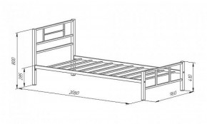 Кровать металлическая "Кадис 900х1900" Белый в Качканаре - kachkanar.ok-mebel.com | фото 2