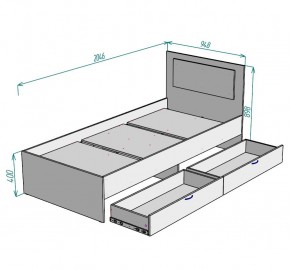 Кровать Ольга L47 (900) 2 ящика в Качканаре - kachkanar.ok-mebel.com | фото 2