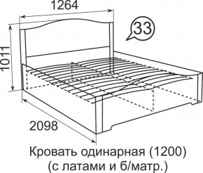 Кровать с латами Виктория 1200*2000 в Качканаре - kachkanar.ok-mebel.com | фото 4