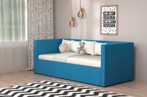 Кровать с ПМ (арт.030) (с/м 900*2000мм) (б/матр), ткань синяя в Качканаре - kachkanar.ok-mebel.com | фото