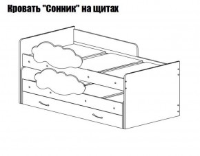 Кровать выкатная Соник на щитах (800*1600) с бортиком + ящик в Качканаре - kachkanar.ok-mebel.com | фото 2