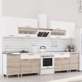 Кухня Айсбери 2.4 м (Белый/Дуб Сонома) в Качканаре - kachkanar.ok-mebel.com | фото