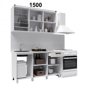 Кухня ДИОР 1500 (Белый/Дуб Крафт белый) в Качканаре - kachkanar.ok-mebel.com | фото 2