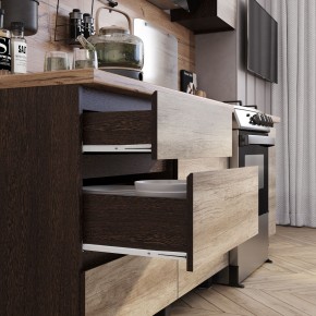 Кухня Энигма 1.6 м (венге/дуб каньон) в Качканаре - kachkanar.ok-mebel.com | фото 2