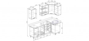 Кухня угловая Антрацит 2200х1000 (Стол. 38мм) в Качканаре - kachkanar.ok-mebel.com | фото 2
