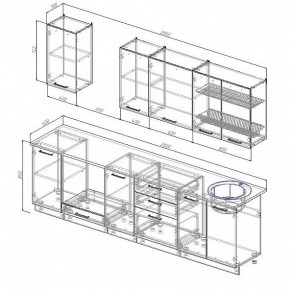 Кухонный гарнитур Антрацит 2800 (Стол. 38мм) в Качканаре - kachkanar.ok-mebel.com | фото 3