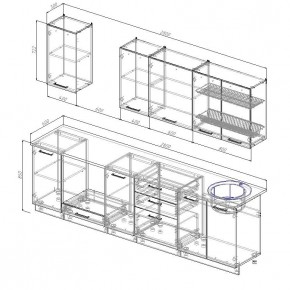 Кухонный гарнитур Дели 2800 (Стол. 26мм) в Качканаре - kachkanar.ok-mebel.com | фото 2
