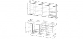 Кухонный гарнитур Каппучино 2200 h950 (Стол. 38мм) в Качканаре - kachkanar.ok-mebel.com | фото 2