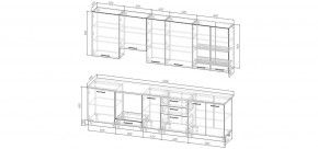 Кухонный гарнитур Меренга 3000 h950 (Стол. 38мм) в Качканаре - kachkanar.ok-mebel.com | фото 2