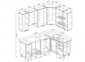 Кухонный гарнитур угловой Демо 2200х1600 (Стол. 38мм) в Качканаре - kachkanar.ok-mebel.com | фото 2