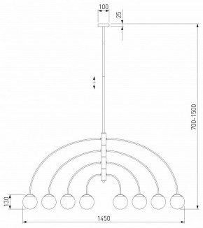 Люстра на штанге Eurosvet Cenacolo 30179/8 черный в Качканаре - kachkanar.ok-mebel.com | фото 2