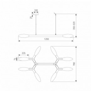 Люстра на штанге Eurosvet Covalent 30180 черный в Качканаре - kachkanar.ok-mebel.com | фото 3