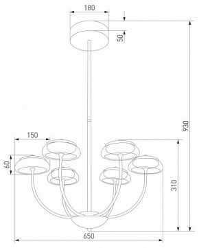 Люстра на штанге Eurosvet Fungo 50388 LED черный в Качканаре - kachkanar.ok-mebel.com | фото 4