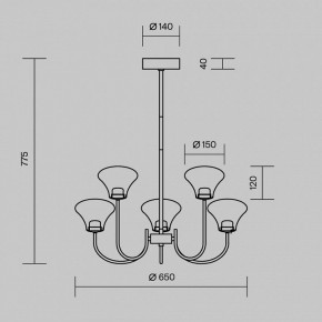Люстра на штанге Maytoni Dynasty MOD402PL-L20BS3K в Качканаре - kachkanar.ok-mebel.com | фото 6