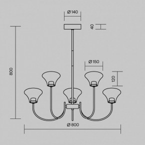 Люстра на штанге Maytoni Dynasty MOD402PL-L30BS3K в Качканаре - kachkanar.ok-mebel.com | фото 4